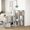 vidaXL Raumteiler-Bücherregal 3 Stufen Grau Sonoma 137,5x29x103,5 cm 857981 Bild 4