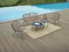 Vente-unique - NIKAO Gartensitzgruppe Harz SchwarzBeige - B 73 cm x H 76 cm x L 69 cm Bild 2