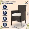 CASARIA® Polyrattan Gartenstühle 4er Set Braun Bild 3