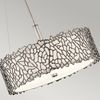 Hängeleuchte, Deckenlampe, Metall Leinen Glas, D 46,4 cm Bild 4