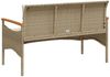 vidaXL Gartenbank mit Kissen 116x62,5x74 cm Beige Poly Rattan 368403 Bild 3