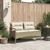 vidaXL Gartenbank mit Kissen 116x62,5x74 cm Beige Poly Rattan 368403 Bild 4