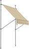 Manuell einziehbare Markise mit Kurbel, 200 x 120 x 210–300 cm, höhenverstellbar, wasserdicht und UV-beständig, beige Bild 2