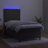 vidaXL Boxspringbett mit Matratze & LED Dunkelgrau 80x200 cm Samt, Härtegrad: H2 [3136330] Bild 4