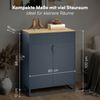 skølm 'Izar' Kommode, Metall mit MDF-Ablagefläche, anthrazit, 100x80x40 cm, Metallschrank mit 2 Fächern Bild 5