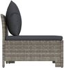 vidaXL 2-teiliges Garten-Lounge-Set mit Kissen Grau Poly Rattan 362690 Bild 5