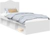 vidaXL Bettrahmen mit Kopfteil Weiß 90 x 200 cm Massives Kiefernholz 3413353 Bild 2