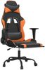 vidaXL Gaming-Stuhl mit Massage & Fußstütze Schwarz Orange Kunstleder, Drehbar [345417] Bild 3