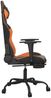 vidaXL Gaming-Stuhl mit Massage & Fußstütze Schwarz Orange Kunstleder, Drehbar [345417] Bild 5