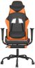 vidaXL Gaming-Stuhl mit Massage & Fußstütze Schwarz Orange Kunstleder, Drehbar [345417] Bild 4