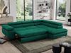 Mks Möbel 'Pedro L-Form' Ecksofa mit Schlaffunktion, verstellbaren Kopfstützen & Bettkasten, Dunkelgrün, Velours, rechts Bild 5