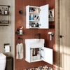 Roomart LEO Badmöbel Set– 3-teiliges Badezimmermöbel Set - Unterschrank, Waschbecken & Spiegelschrank - H 45 x B 24.5 x T 46.5 cm • Weiß Bild 2