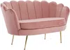 Vente-unique - DANDELION Sofa StoffSamt Puderrosa - B 73 cm x H 78 cm x L 124 cm Bild 3