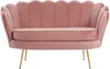 Vente-unique - DANDELION Sofa StoffSamt Puderrosa - B 73 cm x H 78 cm x L 124 cm Bild 2