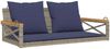 vidaXL Hängebank mit Kissen Grau 109x62x40 cm Poly Rattan 368159 Bild 2