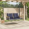 vidaXL Hängebank mit Kissen Grau 109x62x40 cm Poly Rattan 368159 Bild 3