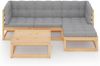 vidaXL 5-tlg. Garten-Lounge-Set mit Kissen Kiefer Massivholz 3076579 Bild 3
