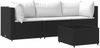 vidaXL 4-tlg. Garten-Lounge-Set mit Kissen Schwarz Poly Rattan 319735 Bild 2