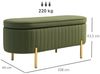 HOMCOM Sitzbank mit Stauraum Polsterbank mit Klappdeckel, Samtoptik (Sitztruhe, 1-St, Truhenbank), für Flur, Wohnzimmer, Schlafzimmer 108 x 44 x 43,5 cm, Grün Bild 3