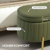 HOMCOM Sitzbank mit Stauraum Polsterbank mit Klappdeckel, Samtoptik (Sitztruhe, 1-St, Truhenbank), für Flur, Wohnzimmer, Schlafzimmer 108 x 44 x 43,5 cm, Grün Bild 4