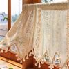 BTTO V&G Scheibengardine Kurze Scheibengardine mit Quasten,Vorhang (1 St), transparent, Beige,durchsichtig,für Küche Wohnzimmer Schlafzimmer Bild 4