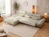 Ecksofa PAVERO L mit Relaxfunktion, elektrisch verstellbare Sitztiefe, Eckcouch L-Form, Wellenfederung, freistehend Ecksofa - Beige Velvet - Links Seite Bild 5