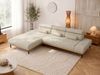 Ecksofa PAVERO L mit Relaxfunktion, elektrisch verstellbare Sitztiefe, Eckcouch L-Form, Wellenfederung, freistehend Ecksofa - Beige Velvet - Links Seite Bild 4