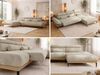 Ecksofa PAVERO L mit Relaxfunktion, elektrisch verstellbare Sitztiefe, Eckcouch L-Form, Wellenfederung, freistehend Ecksofa - Beige Velvet - Links Seite Bild 2