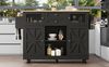 Kücheninsel Esszimmerwagen mit Arbeitsplatte Buffetschrank Esszimmerwagen mit Holzmaserung seitlicher Handtuchhalter dreidimensionale Schranktüren mit Rollen verstellbare Trennwände Schwarz Bild 4