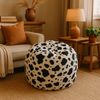 Dmora Pouf Lorenza, Mehrzwecksessel, Sitzsack, Hockerhocker, Made in Italy, 80x80 h120 cm, Schwarz und Weiß,Gepunktetes Muster Bild 2