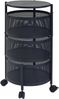 Rollwagen Steigen mit 3 Ebenen 59,5xØ33cm Schwarz [en. casa] Bild 2