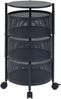 Rollwagen Steigen mit 3 Ebenen 59,5xØ33cm Schwarz [en. casa] Bild 4