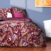 Fleuresse Mako-Satin Bettwäsche 135x200 Paisley Blüten Wende bordeaux 114486-4 Bild 2
