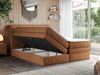 Boxspringbett, Stauraumbett, Bett mit Multipocket-Matratze und Topper - GOLD-10-KING - 140x200cm - Orange Stoff - H4 Bild 2
