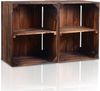 CHICCIE 2 Set Holzkiste im Vintage Look - Kiste Kurze Ablage Geflammt Dunkel Bild 2