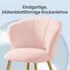 VASAGLE Esszimmerstuhl Schminktisch Sessel aus Samt mit Blütenblatt-Rückenlehne 62,5 x 60 x 80 cm Rosa Bild 4