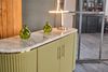 KAWOLA Sideboard MARIA Marmorplatte Kunstleder olivgrün 76 x 40 x 150 cm Bild 4