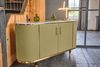 KAWOLA Sideboard MARIA Marmorplatte Kunstleder olivgrün 76 x 40 x 150 cm Bild 2