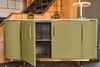 KAWOLA Sideboard MARIA Marmorplatte Kunstleder olivgrün 76 x 40 x 150 cm Bild 5
