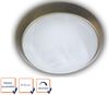 LED Deckenleuchte rund, Glas Alabaster, Dekorring Altmessing, Ø 35cm Bild 2