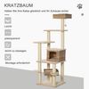 PawHut Kratzbaum mit Katzenhöhle, Mehrstufiger, Beige+Braun, 55L x 55B x 174H cm Bild 4