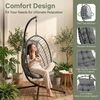 TLGREEN Hängesessel mit Gestell, Klappbarer Eiersessel, 360° Drehbar (Indoor & Outdoor Schaukelstuhl, Ergonomischer Relaxsessel mit Kissen), für Garten Balkon Wohnzimmer, Belastbar bis 160kg Bild 3