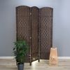 Raumteiler Quinn 3-tlg. 166x121 cm, Rattan-Look dunkelbraun Bild 3