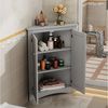 Flieks Eckschrank (1-St, B61,5xT34,5xH80 cm) Badkommode Mehrzweckschrank Eckkommode mit 3 Fächern Grau Bild 2
