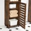Vasagle Badezimmerschrank, Hochschrank, Badschrank, 3 offene Fächer, 2 verstellbare Einlegeböden hinter der Tür, Aufbewahrungsschrank, für Badezimmer, Flur, Küche, Wohnzimmer, vintagebraun Bild 3