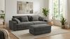 Big-Sofa 284 cm breit Wellenunterfederung Lounge-Couch Stauraum Cord Dunkelgrau Bild 3