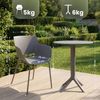 CLP Gartenmöbel-Set Siora mit 2 Bistrostühlen und rundem Esstisch 60 cm,dunkelgrau Bild 2