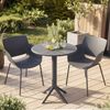CLP Gartenmöbel-Set Siora mit 2 Bistrostühlen und rundem Esstisch 60 cm,dunkelgrau Bild 4