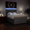 vidaXL Boxspringbett mit Matratze Grau 140x190 cm Kunstleder 3293022 Bild 5