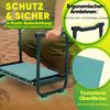 Sekey Höhenverstellbare Kniebank für Gartenarbeit Belastbarkeit 180KG, Gartenhocker Klappbar mit Werkzeugtaschen, Knie Komfort Garten, Grün Bild 4